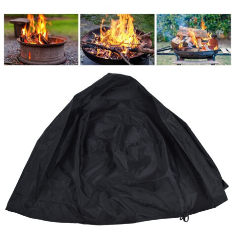 [Housse pour Feu de Camp] Bâche Imperméable Polyester Noir Taille 122x46cm avec Sac de Stockage pour Patio et Feu Extérieur (1/5)