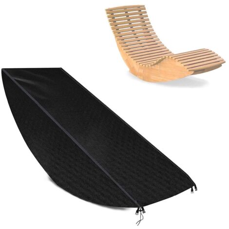 Housse de Jardin pour Chaise Longue - 420D Oxford Argentée Imperméable Résistant au Vent avec Fermetures Rapides - Compatible Multi-Taille (155x65x95cm) - Incluse Poche de Stockage (1/5)