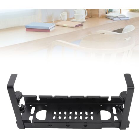 Organisateur de Câbles sous Bureau, Support Alimentaire, En Acier Carbone, Longueur Réglable 29-53cm (1/5)