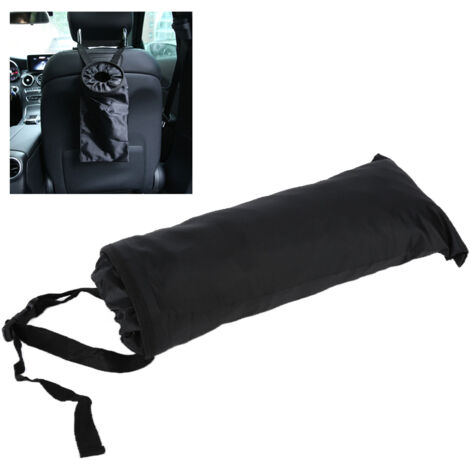 Poubelle de voiture suspendue multifonction - Sac de rangement pour siège avec fermeture élastique et velcro - Organisateur de voyage lavable Oxford noir (38g) (1/5)