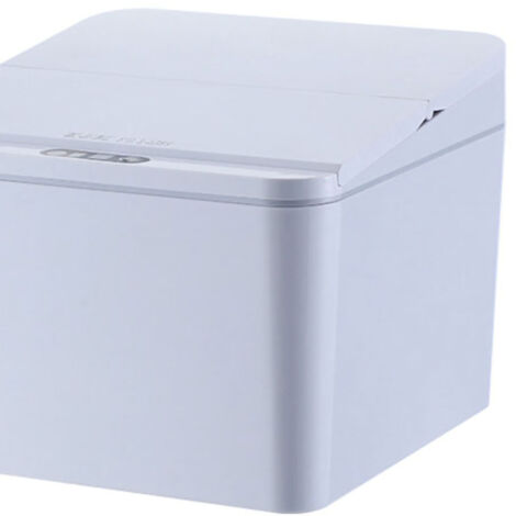 Poubelle Intelligente à Induction Sensorisée Électrique Multifonction pour Bureau et Voiture 4L ABS Gris avec Batteries AAA (1/5)