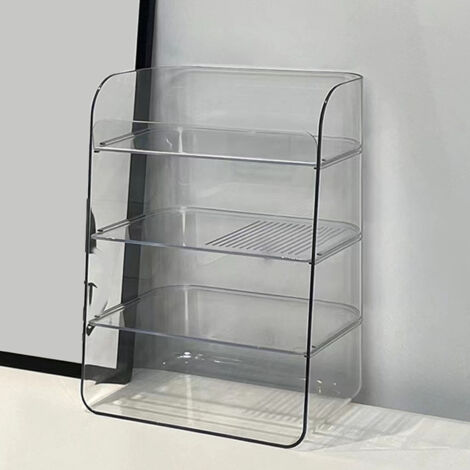 Étagère Cosmetique Luxe Transparente - Organisateur de Salle de Bain et Bureau à Multi-niveaux Moderne Minimaliste - Matière PET PS (1/5)