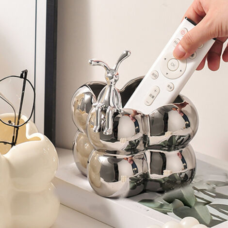 Modern Storage Box Multi Purpose Organizer Box Ceramic Rabbit Shape Decoration For Cosmetics Keys Home Decor Silver (1/5)
