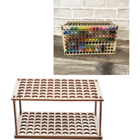 Porte-stylo Bois Déstructuré 7 Pièces Modèle Boxwood Organisateur Multifonction Espace 77 Pinceaux Détachable