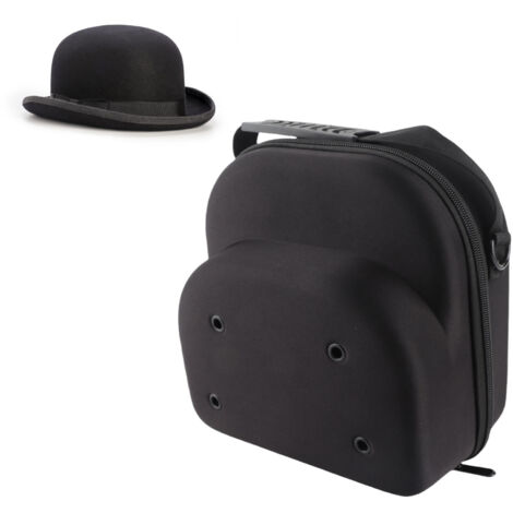 Boîte de Stockage pour Casquettes EVA Portable, Housse Rigide pour Transport et Voyage, Noir, Grande Capacité (22x21x13cm) (1/5)