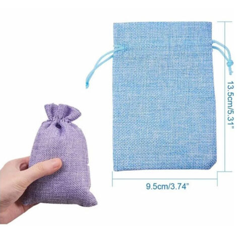 Sac à cordon Lin - 30 Pièces 9x12cm (6 Couleurs) Sachet Favoris pour Mariages, Fêtes, Cadeaux, Bijoux (1/5)