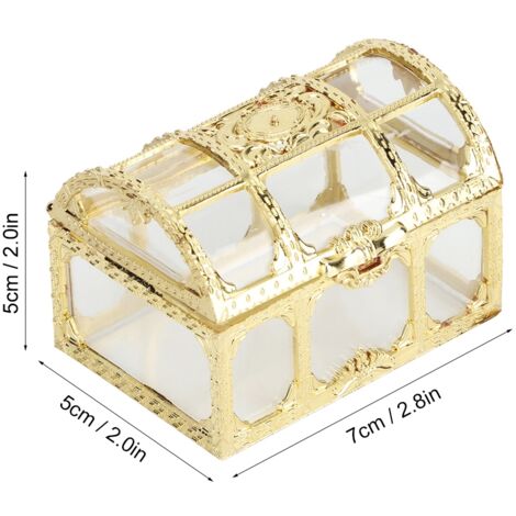 Boîte de Bonbons pour Mariage - Ensemble de 12 Contenants Décoratifs en PS, Dimensions 7x5x5cm, Coloris Gold/Silver - Idéal pour Fêtes et Réceptions (1/5)