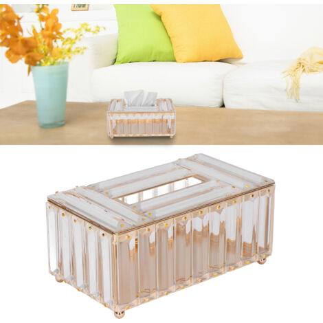 Tissues Box - Boîte de rangement élégante multi-usages tissus et cosmétiques - Cadre doré, structure aérée et résistante - Dimensions: 21.3x12.3x9.7cm (1/5)