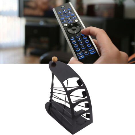 Organisateur de télécommandes - Rangement pour bureau - Porte télécommandes en fer avec compartiments et design incurvé (1/5)