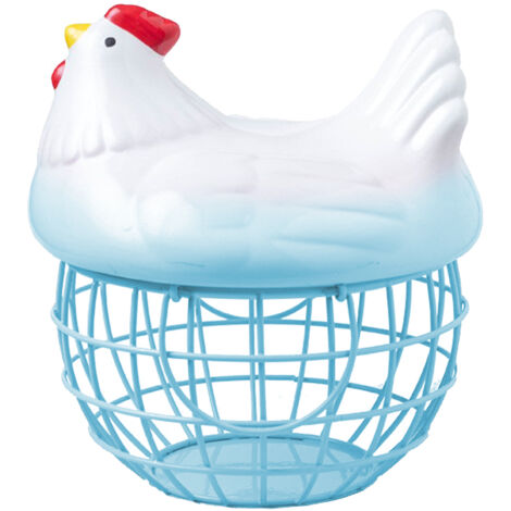 Corbeille à œufs de la maison: [安德在线] Corbeille à œufs céramique bleue avec panier en style américain bleu pour cuisine et salon (1/5)
