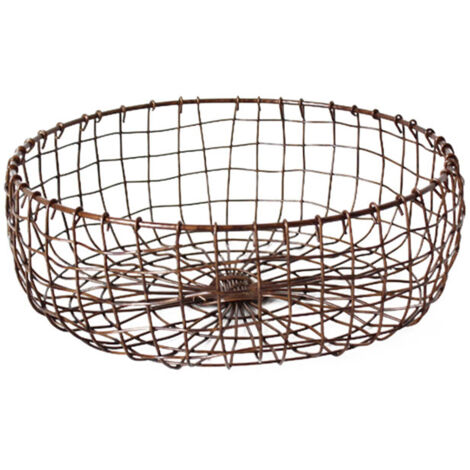 Corbeille à Fruits / Panier de Rangement en Fer Multifonction - Bronze 3 Tailles (20.5cm, 26cm, 29cm) - Design Ouvert Minimaliste pour Cuisine Salon (1/5)