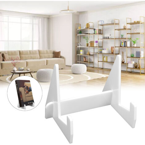 [Étagère Bibliothèque] Présentoir de Livres Acrylic Blanc Transparent Stand pour Bureau Cuisine Livre Support 3 Pièces Durable et Démontable