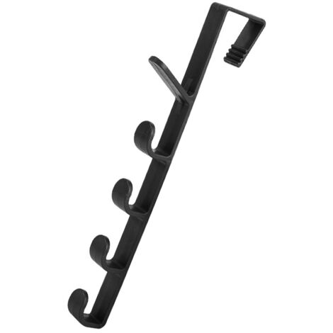 Patron Porte Design Multi-Fonctionnel - Organisateur Espace avec Fixation Sans Clou pour Manteaux et Casques - Support Charge Forte en Plastique Noir (1/5)
