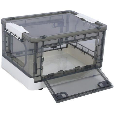 Boîte de rangement Modèle White 55L 3 Doors avec roues et compartiments transparents - Grande capacité pour bureau et maison (1/5)