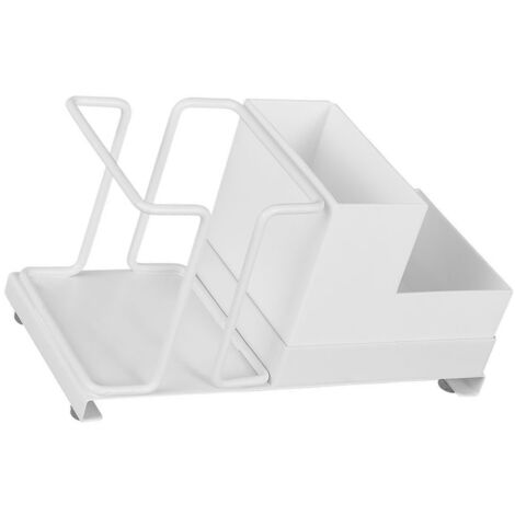 Porte-couverts jetables bar multifonction avec compartiment thé / Porte-couverts jetables multifonctions pour café, organisation comptoir bar, matériau carbone et PP / Organiseur comptoir café jetable (1/5)