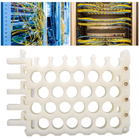 Organisateur de Câbles Réseau CAT5 CAT6 CAT7 avec 24 Troux (ABS/Cuivre, 9mm) - Dispositif de Gestion pour Cordons Domestique et Bureau (1/5)