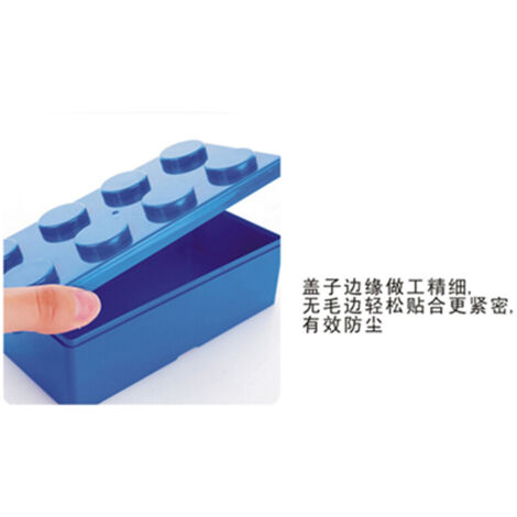 Boîte de rangement géométrique modulaire ABS - superposable et pratique (Rectangle bleu) (1/2)