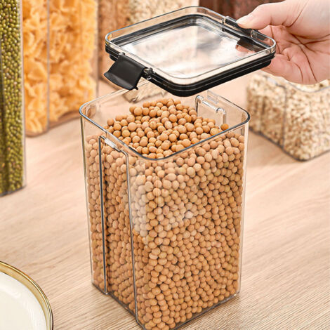 [Boîtes de Stockage pour Aliments] [Transparent Sealed Cans] Boîtes hermétiques pour Cereales, Snacks et Aliments Secs, en PET avec Fermeture Étanche (1/5)