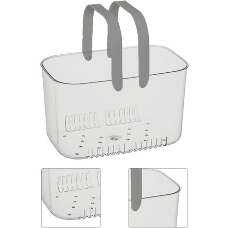 Panier à Fruits Transparent Corbeille Main Clair Panier Lavage et Stockage Frais Transport Easy avec Pochettes de Ventilation Matériel PET Design Voyage 1 Piece Gris (1/4)