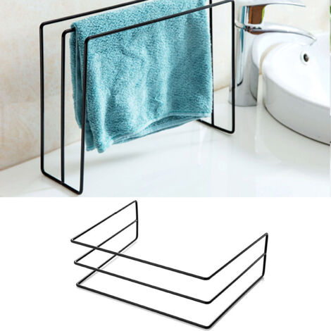Porte-Culottes de Cuisine Vertical pour Égouttoir en Fer Noir avec 3 Barres Hangers et Design Stable Libre (1/5)