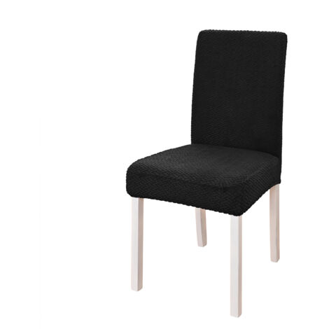 Protective cover chair dining hotel house polar fleece material grid stripes elastic seat backrest in one package M (1/5)