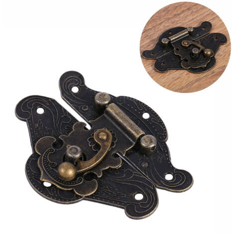 Serrures Décoratives Vintage Antiques pour Boîtes à Bijoux en Bois - Zinc Alloy Bronzé - 5 Formats (L, M, S, XS, XXS) avec 6 Vis Incluses - 100% Neuf (1/5)