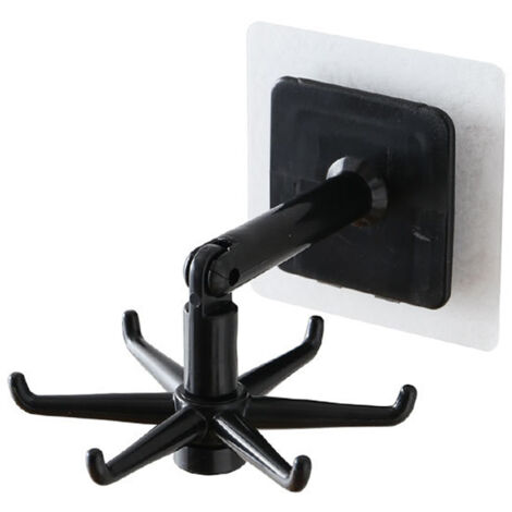 [Crochet Rotatif de Cuisine] [Kitchen Swivel Hook] [ABS] [Installation sans perçage] [360° rotation] pour ustensiles, noir (1/5)