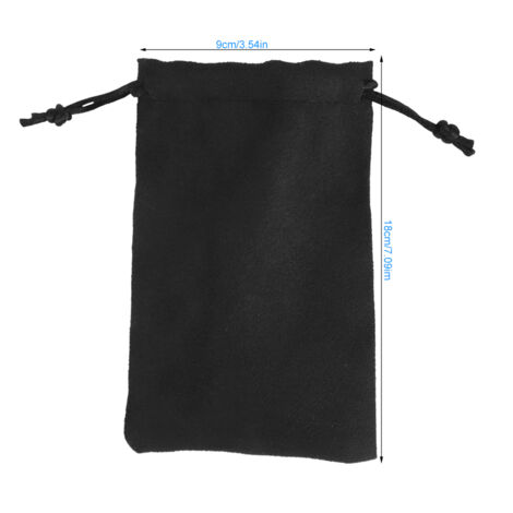 Pochettes organisateur cadeau suede double face 18x9cm avec cordon pour rangement événement collection 10 sacs noirs élégants et durables (1/5)