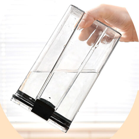 Boîte de Stockage Alimentaire Hermétique PET 1800ml Transparente Rectangulaire avec Couvercle pour Céréales et Grains - 12x10.7x24.5cm (1/5)