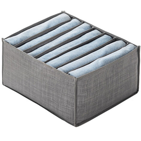 Organiseur de Tiroir pour Vêtements en Tissu Non-Tissé avec 7 ou 9 Cases - Organise Socks, Sous-vêtements, Jeans et T-shirts (Dimensions: S 35×17×12cm / M 35×24×17cm / L 44×25×20cm)