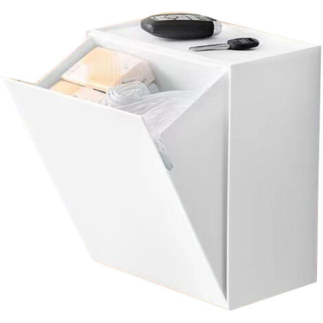 Boîte de Rangement Murale Flip Lid Grande Capacité Design Gain de Place Organisateur Murale pour Objets de Toilette Blanc Plastique 24x20.3x12.5cm