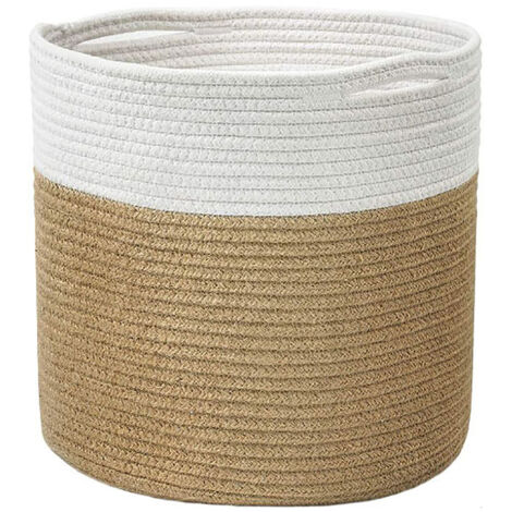 Panier de rangement textile Panier design Panier corde Panier 100% coton Panier lavable Panier multi-usage 20/25/30 cm Panier noir ou blanc Panier 1 unité (1/5)