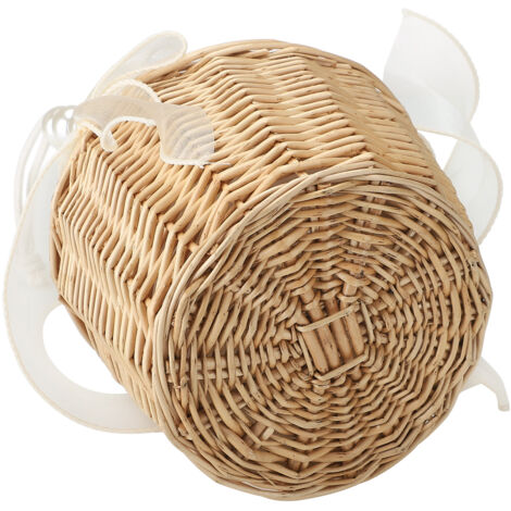 Panier de Stockage Élégant  Panier Porte-Perlée Petit en Osier Naturel Brun  Décor de Mariage (1/5)