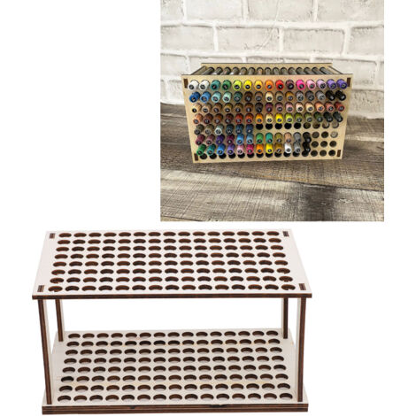 Porte-Crayons Bois Détachable Économique d Espace avec 120 Emplacements pour Organiser Stylos Outils Art (1.2cm) (1/5)