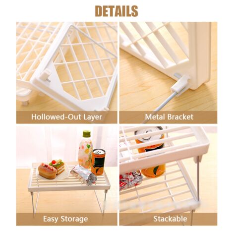 Rayon de cuisine multi-fonctions étagère rack de stockage encastrable blanc ABS métal 3 tailles S/M/L 4 couches pour organisation (1/5)