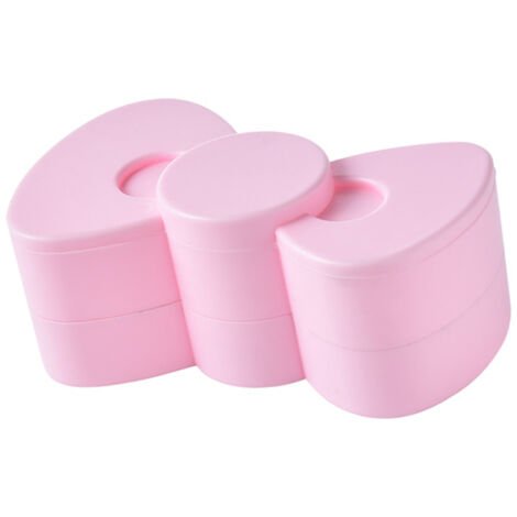 Boîte de Bijoux Rotative Double Étage Organisateur Bowknot - Plateau Petit Cadre Femme Accessoires Earrings Pink 225g Plastique 7.9oz Double Layer Rotating Jewelry Storage Box Bowknot Case Pink Small  (1/5)