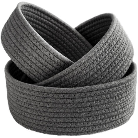 Set de 3 Paniers en Coton Gris - Organisateur Flexible pour Chambre/Salon - Éco-Friendly (1/5)