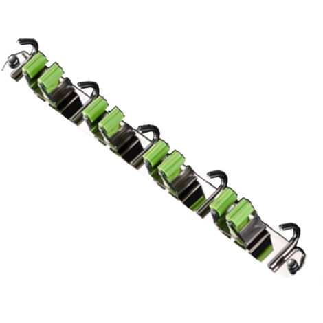 Porte-Mop et Balai Mur 4 Clip 5 Crochet Inox Antivol Green Porte-Mop (1/5)