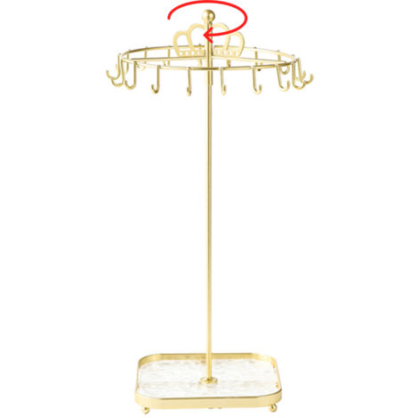 Porte-bijoux à rotule démontable, modèle Léger Luxe, avec socle royal doré, idéal pour présentations chic (1/5)
