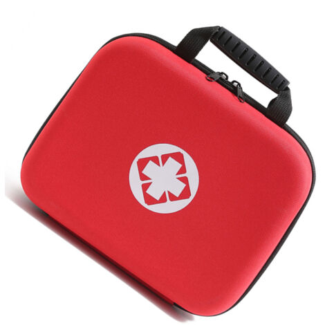 Sac de premiers secours vide imperméable grande capacité portable rouge coque rigide pour voyages et activités en plein air (1/5)