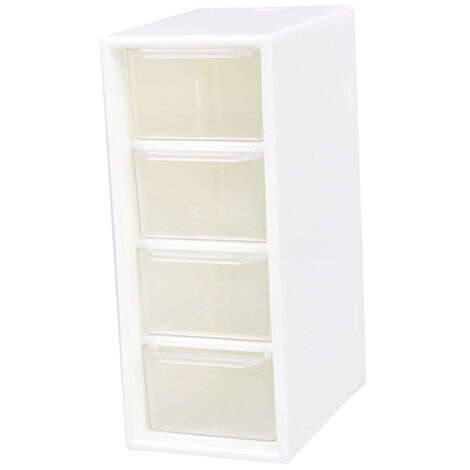Organisateur de bureau à 4 compartiments avec tiroirs transparents empilables plastique premium multi-fonction rangement maison bureau