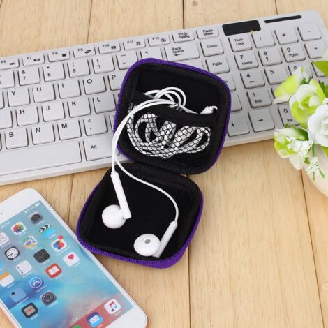 Étui de protection pour écouteurs Bluetooth, Coque rigide en polyéthylène, dimensions internes 70 x 70 x 20 mm, compact et portable pour voyage (1/3)
