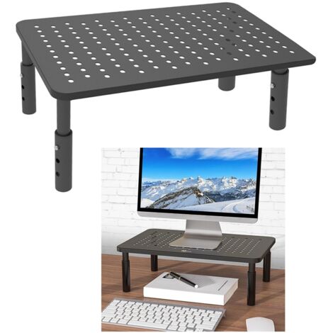 Support PC portable Bureau Réhausseur Métal 850g Iron 37x24cm Gris Noir 1pc (1/5)