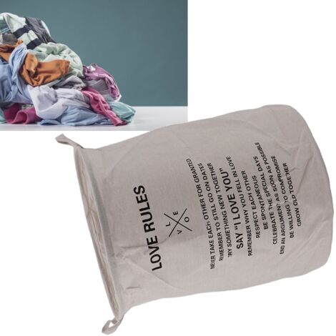 Panier à linge pliable - Capacité large pour la salle de bain et la chambre - Multifonctionnel et design moderne - Matériau coton lin - 50x40cm/255g (1/5)