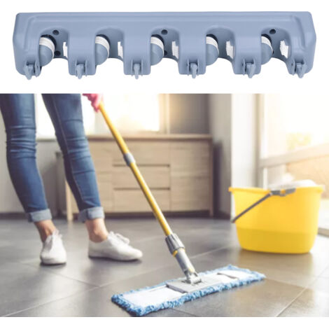 Porte-monte pour balais et serpillères [Organisateur mural polyvalent] avec fixation silicone - Pour cuisine, salle de bain, garage et jardin - Support haute qualité plastique durable (12 pièces inclu (1/5)