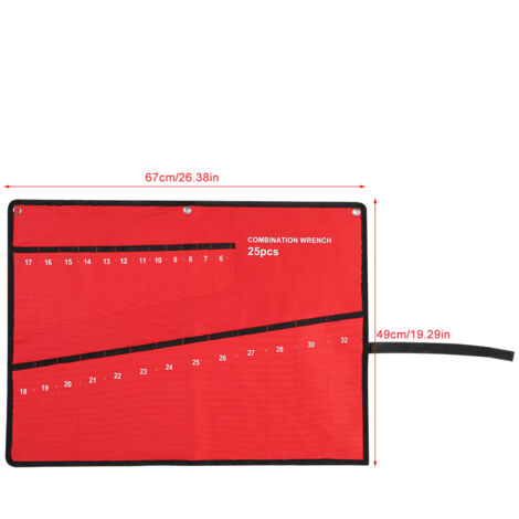 Sac de rangement pour outils avec poches multiples - Sac à outils organisateur enroulable en toile - Contient 25 poches - Compact, léger et durable (1/5)