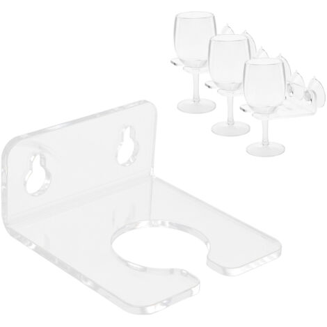 Portable Porte-Gobelet Transparent avec Ventouses Fixes Acrylique Léger Compatible avec Bain Douche Cuisine (1/5)