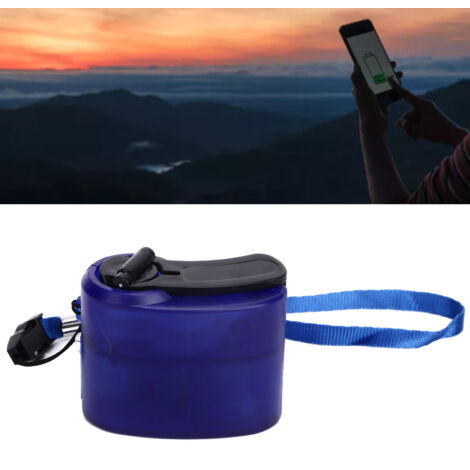 Chargeur USB Manuel d'Urgence Portable ABS Bleu Mini 65g pour Hiking Camping (1/5)