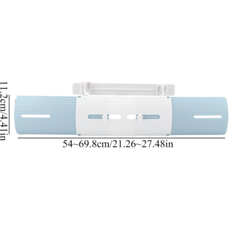 Écran Anti-Vent pour Climatisation avec Plateaux Rotatifs Réglables et Design Extensible (Matériel: ABS, Couleur: Bleu/Gris/Blanc, Longueur: 54-69,8cm) (1/5)