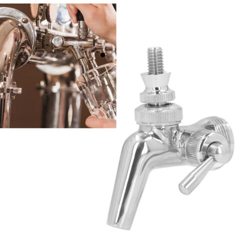 Robinet de Bière avec Régulation du Flux en Acier Inoxydable, Couvertures Anti-Poussière et Poignée pour Brassage Domestique (1/5)